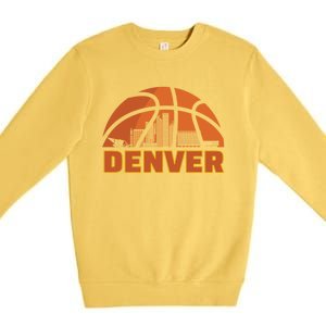 Denver City Skyline Colorado Basketball Fan Jersey Premium Crewneck Sweatshirt