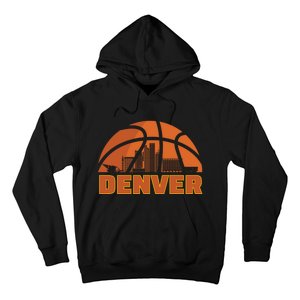 Denver City Skyline Colorado Basketball Fan Jersey Hoodie