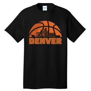 Denver City Skyline Colorado Basketball Fan Jersey Tall T-Shirt