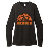 Denver City Skyline Colorado Basketball Fan Jersey Womens CVC Long Sleeve Shirt