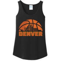 Denver City Skyline Colorado Basketball Fan Jersey Ladies Essential Tank