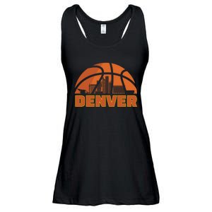 Denver City Skyline Colorado Basketball Fan Jersey Ladies Essential Flowy Tank