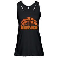 Denver City Skyline Colorado Basketball Fan Jersey Ladies Essential Flowy Tank