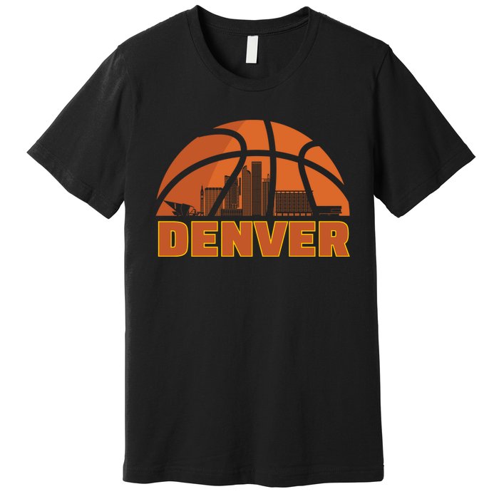 Denver City Skyline Colorado Basketball Fan Jersey Premium T-Shirt