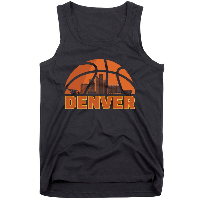 Denver City Skyline Colorado Basketball Fan Jersey Tank Top