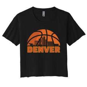 Denver City Skyline Colorado Basketball Fan Jersey Women's Crop Top Tee