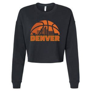 Denver City Skyline Colorado Basketball Fan Jersey Cropped Pullover Crew