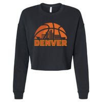 Denver City Skyline Colorado Basketball Fan Jersey Cropped Pullover Crew