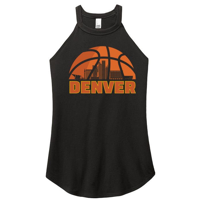 Denver City Skyline Colorado Basketball Fan Jersey Women's Perfect Tri Rocker Tank