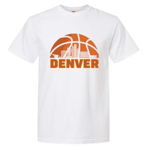 Denver City Skyline Colorado Basketball Fan Jersey Garment-Dyed Heavyweight T-Shirt