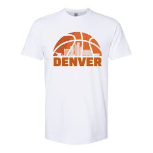 Denver City Skyline Colorado Basketball Fan Jersey Softstyle CVC T-Shirt