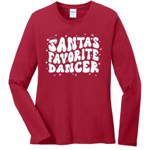 Dancer Christmas Santa Favorite Dancer Ladies Long Sleeve Shirt