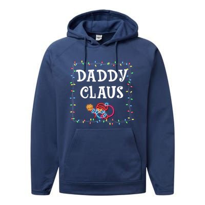 Daddy Claus Santa Christmas Lights Xmas Family Pjs Matching Cute Gift Performance Fleece Hoodie