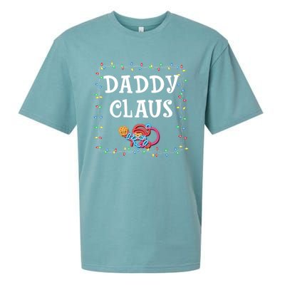 Daddy Claus Santa Christmas Lights Xmas Family Pjs Matching Cute Gift Sueded Cloud Jersey T-Shirt