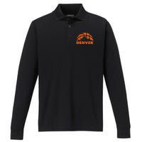 Denver City Skyline Basketball Performance Long Sleeve Polo