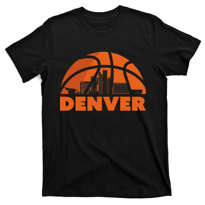 Denver City Skyline Basketball T-Shirt