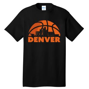 Denver City Skyline Basketball Tall T-Shirt