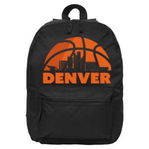 Denver City Skyline Basketball 16 in Basic Backpack