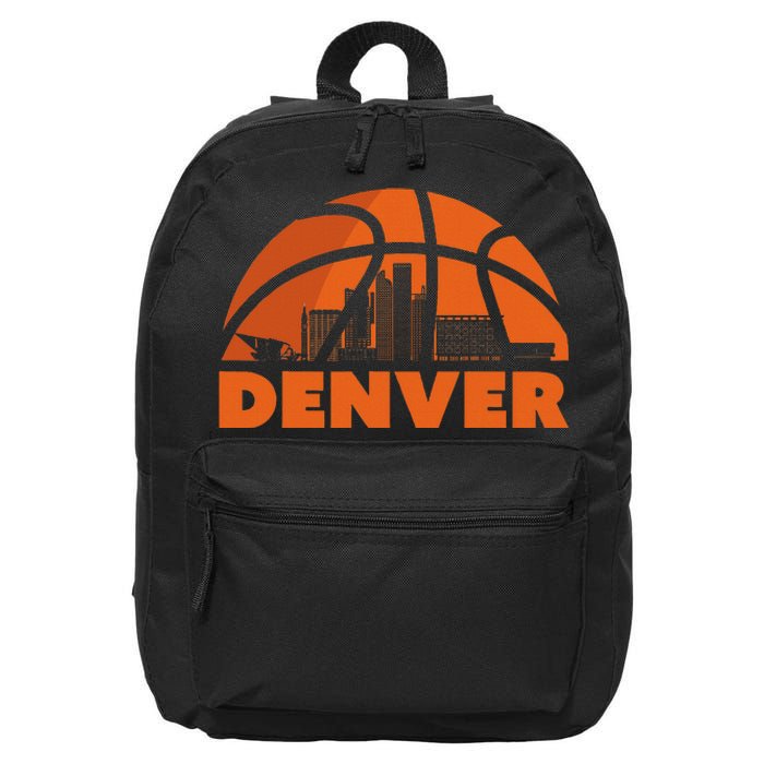 Denver City Skyline Basketball 16 in Basic Backpack