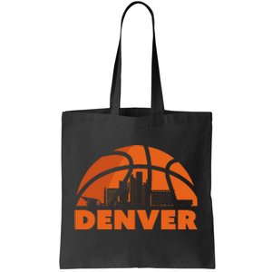 Denver City Skyline Basketball Tote Bag