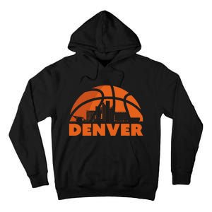 Denver City Skyline Basketball Tall Hoodie