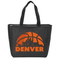 Denver City Skyline Basketball Zip Tote Bag