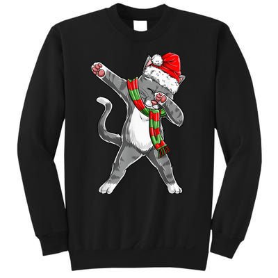 Dabbing Cat Santa Christmas Gift Kid Boy Girls Catmas Xmas Sweatshirt