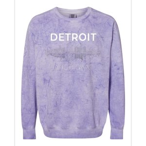 Detroit City Skyline Michigan Souvenir Detroit Colorblast Crewneck Sweatshirt