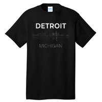 Detroit City Skyline Michigan Souvenir Detroit Tall T-Shirt