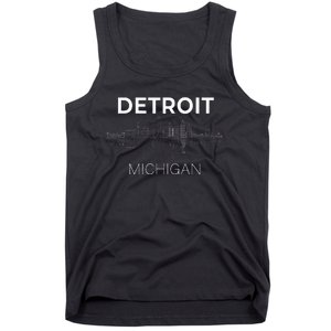 Detroit City Skyline Michigan Souvenir Detroit Tank Top