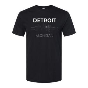 Detroit City Skyline Michigan Souvenir Detroit Softstyle CVC T-Shirt