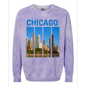 Downtown Chicago Skyline Souvenirs State Illinois Colorblast Crewneck Sweatshirt