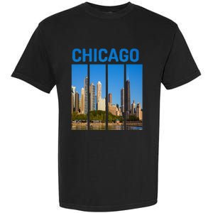 Downtown Chicago Skyline Souvenirs State Illinois Garment-Dyed Heavyweight T-Shirt