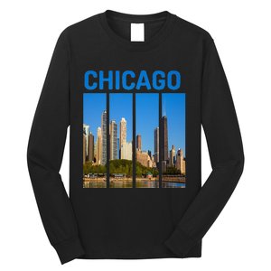 Downtown Chicago Skyline Souvenirs State Illinois Long Sleeve Shirt