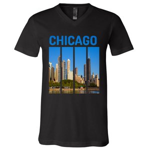 Downtown Chicago Skyline Souvenirs State Illinois V-Neck T-Shirt