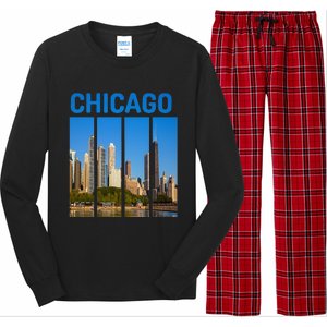 Downtown Chicago Skyline Souvenirs State Illinois Long Sleeve Pajama Set