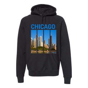 Downtown Chicago Skyline Souvenirs State Illinois Premium Hoodie