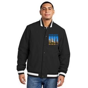 Downtown Chicago Skyline Souvenirs State Illinois Insulated Varsity Jacket