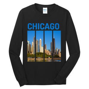 Downtown Chicago Skyline Souvenirs State Illinois Tall Long Sleeve T-Shirt