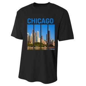 Downtown Chicago Skyline Souvenirs State Illinois Performance Sprint T-Shirt