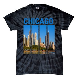 Downtown Chicago Skyline Souvenirs State Illinois Tie-Dye T-Shirt