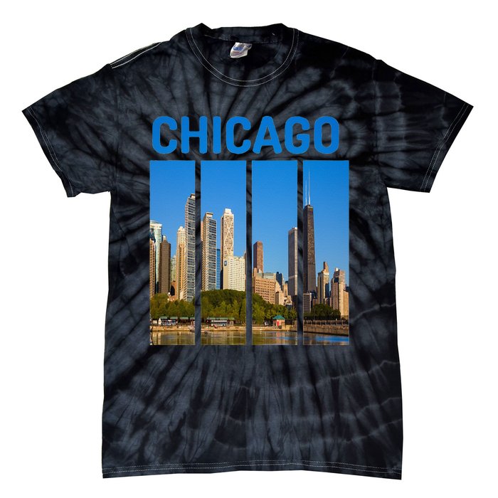 Downtown Chicago Skyline Souvenirs State Illinois Tie-Dye T-Shirt