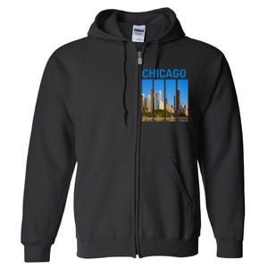 Downtown Chicago Skyline Souvenirs State Illinois Full Zip Hoodie