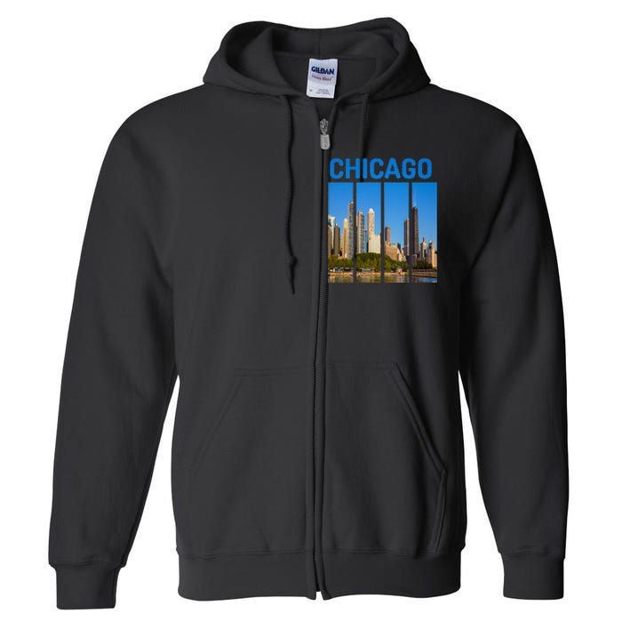 Downtown Chicago Skyline Souvenirs State Illinois Full Zip Hoodie