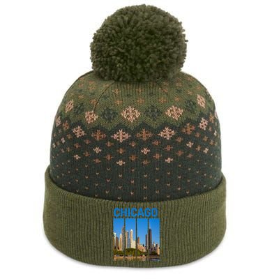 Downtown Chicago Skyline Souvenirs State Illinois The Baniff Cuffed Pom Beanie