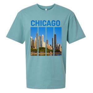 Downtown Chicago Skyline Souvenirs State Illinois Sueded Cloud Jersey T-Shirt