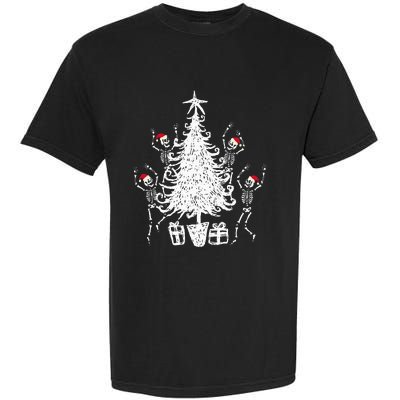 Dancing Christmas Skeletons Funny Spooky Christmas Graphic Garment-Dyed Heavyweight T-Shirt