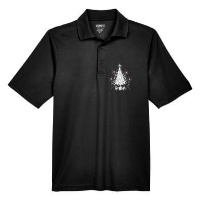 Dancing Christmas Skeletons Funny Spooky Christmas Graphic Men's Origin Performance Pique Polo