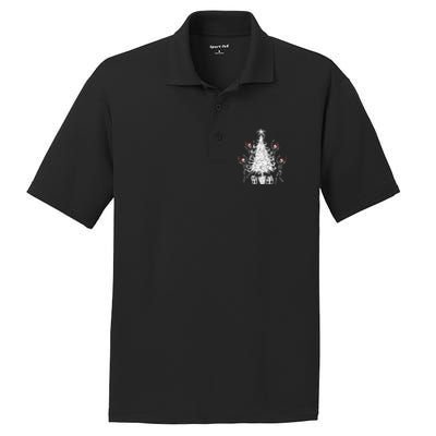 Dancing Christmas Skeletons Funny Spooky Christmas Graphic PosiCharge RacerMesh Polo