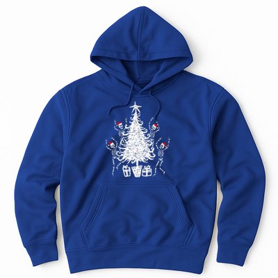 Dancing Christmas Skeletons Funny Spooky Christmas Graphic Hoodie